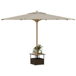 HKH Mesa Jardim C/orifício Guarda-sol 55x55x46,5cm Vime Pe Castanho - Marrom