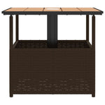 HKH Mesa Jardim C/orifício Guarda-sol 55x55x46,5cm Vime Pe Castanho - Marrom