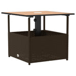 HKH Mesa Jardim C/orifício Guarda-sol 55x55x46,5cm Vime Pe Castanho - Marrom