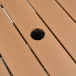 HKH Mesa Jardim C/orifício Guarda-sol 55x55x46,5cm Vime Pe Castanho - Marrom