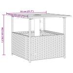 HKH Mesa Jardim C/orifício Guarda-sol 55x55x46,5cm Vime Pe Castanho - Marrom