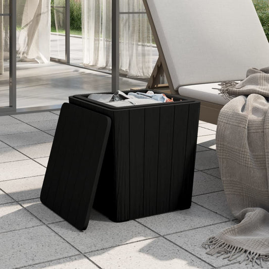 HKH Mesa de Jardim com Tampa Removível Polipropileno - Preto
