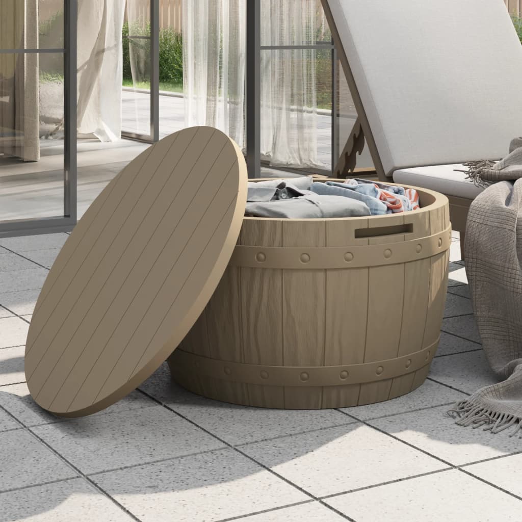 HKH Caja de Almacenamiento de Jardín 3 en 1 de Polipropileno Marrón Claro - Marrón
