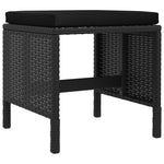 HKH Conjunto de Jantar de Jardim em Vime de 6 peças com Almofadas - Preto