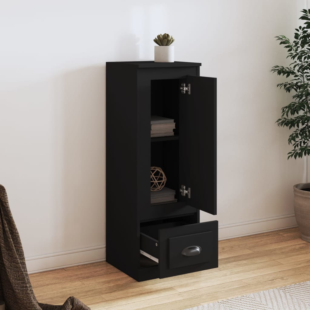 Aparador alto HKH de madera DM 36 X 35,5 X 103,5 Cm - Negro