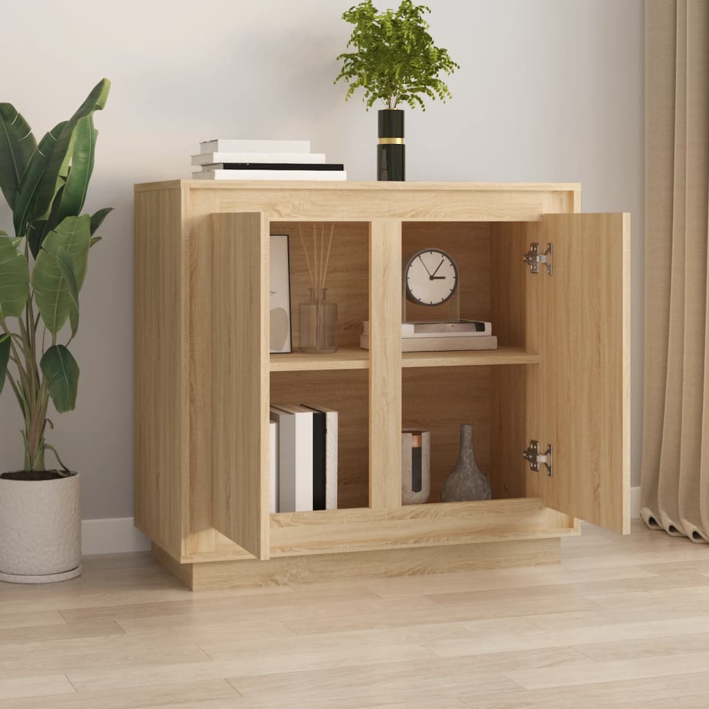 Aparador clásico HKH en derivados de madera 80 x 34 x 75 cm - Roble Sonoma
