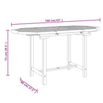 HKH Mesa de Jardim Extensível 110- Teca Maciça - Marrom