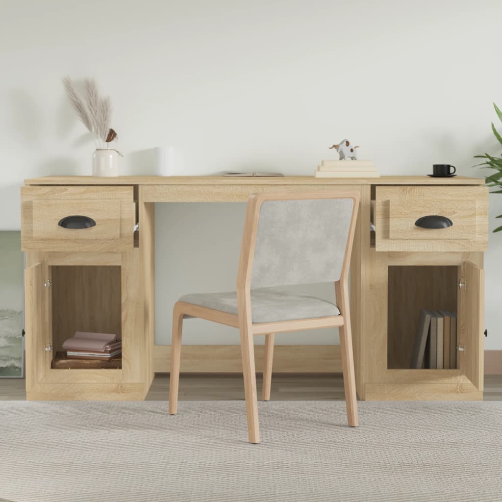 HKH Escritorio con Mueble Derivados de Madera en Madera Roble Sonoma