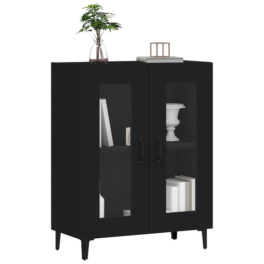 HKH Aparador Clássico em derivados de Madeira, Vidro 69,5 X 34 X 90 Cm - Preto