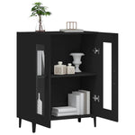 HKH Aparador Clássico em derivados de Madeira, Vidro 69,5 X 34 X 90 Cm - Preto