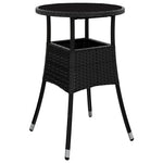 HKH 5 Pcs Conjunto Bistrô de Jardim C/ Almofadões Vime Pe - Preto