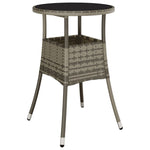 HKH 3 Pcs Conjunto Bistrô de Jardim C/ Almofadões Vime Pe Cinza - Cinzento