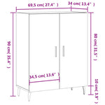 Aparador clásico HKH de madera, metal 69,5 x 34 x 90 cm - Roble Sonoma
