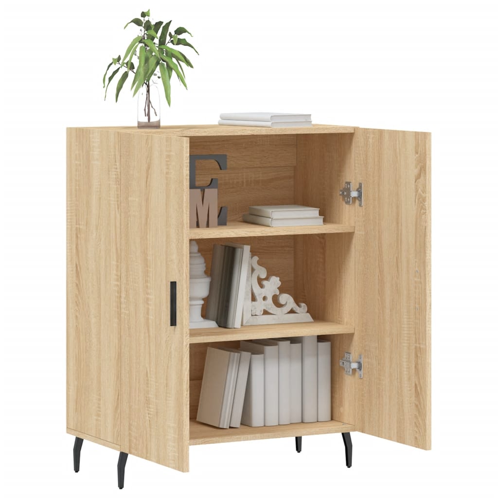 Aparador clásico HKH de madera, metal 69,5 x 34 x 90 cm - Roble Sonoma