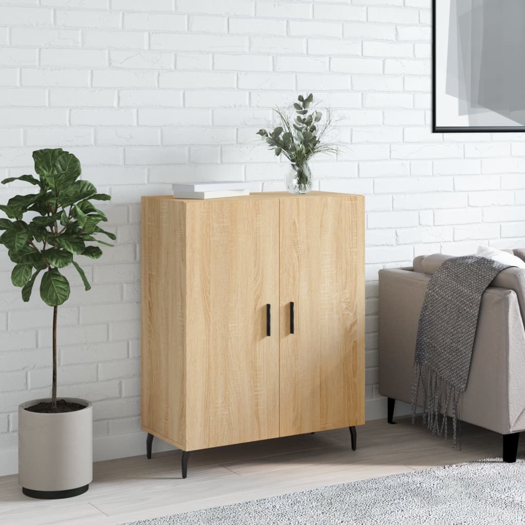 Aparador clásico HKH de madera, metal 69,5 x 34 x 90 cm - Roble Sonoma