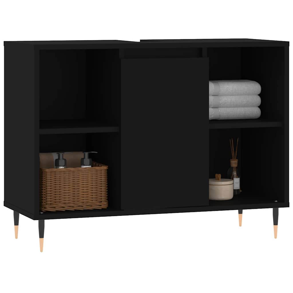 HKH Armario de Baño - 80x33x60 cm - Negro