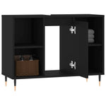 HKH Armário de Casa de Banho - 80x33x60 Cm - Preto