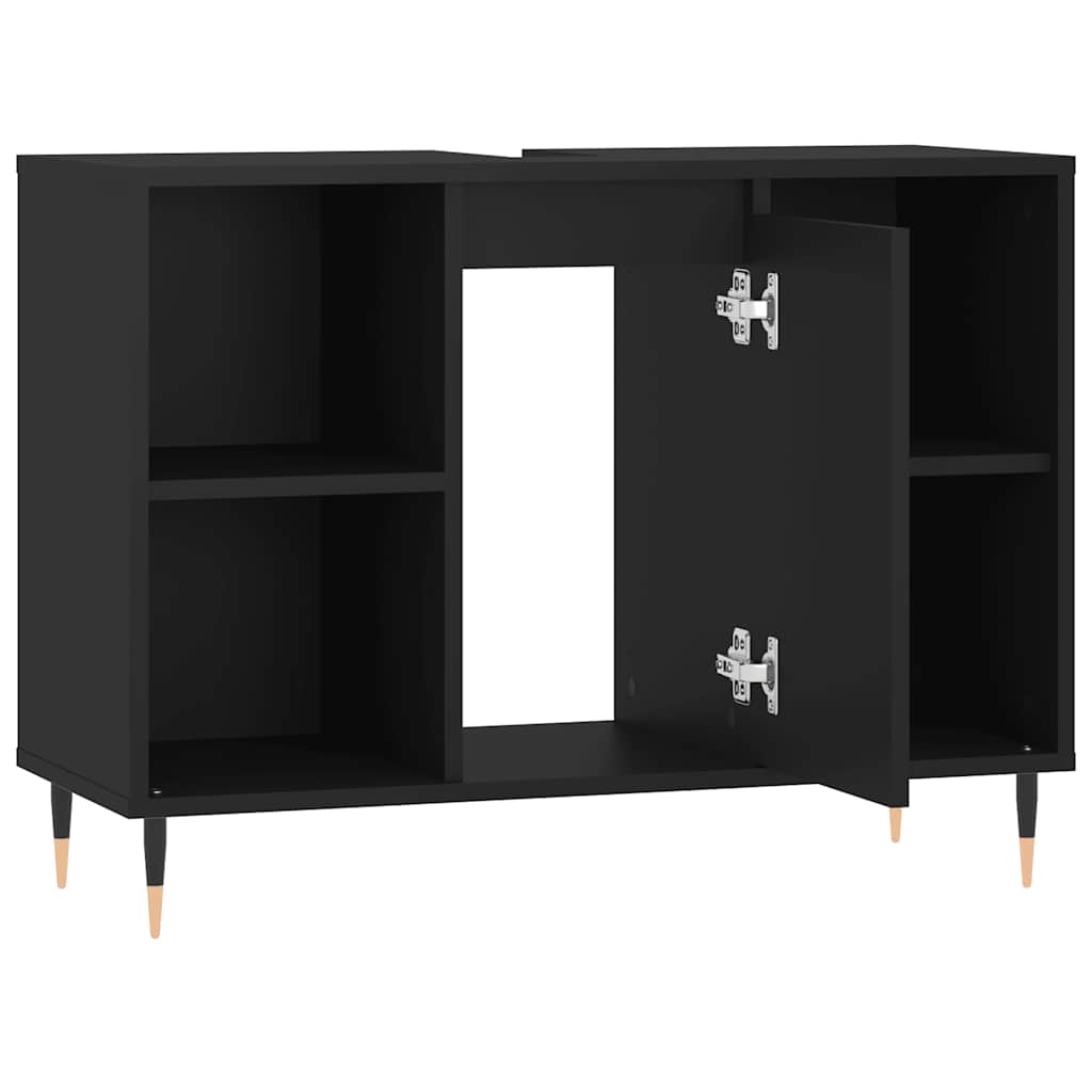 HKH Armário de Casa de Banho - 80x33x60 Cm - Preto