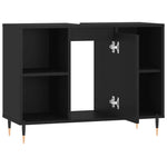 HKH Armário de Casa de Banho - 80x33x60 Cm - Preto