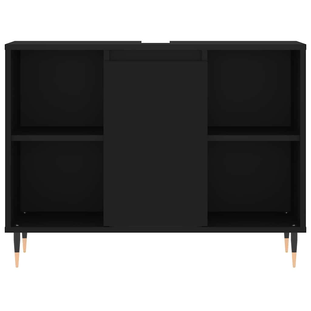 HKH Armário de Casa de Banho - 80x33x60 Cm - Preto