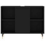 HKH Armário de Casa de Banho - 80x33x60 Cm - Preto