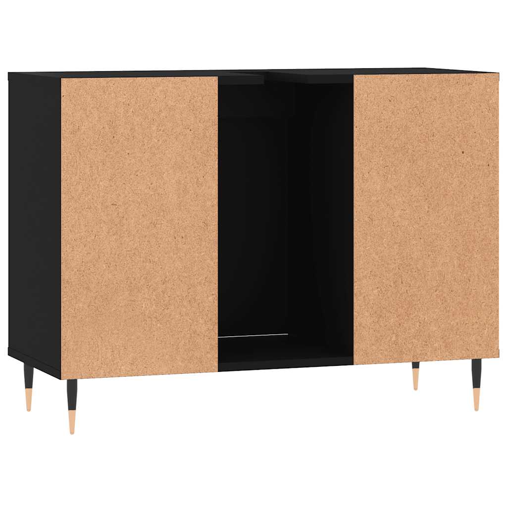 HKH Armário de Casa de Banho - 80x33x60 Cm - Preto