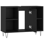 HKH Armário de Casa de Banho - 80x33x60 Cm - Preto