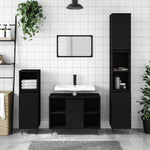 HKH Armário de Casa de Banho - 80x33x60 Cm - Preto
