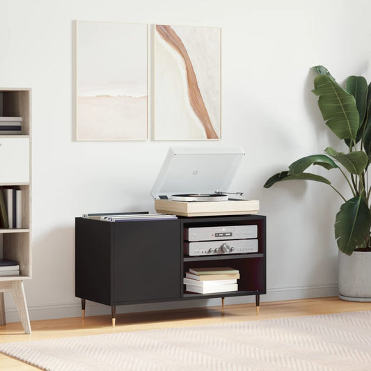 HKH Armário para Discos - 85x38x48 Cm - Preto
