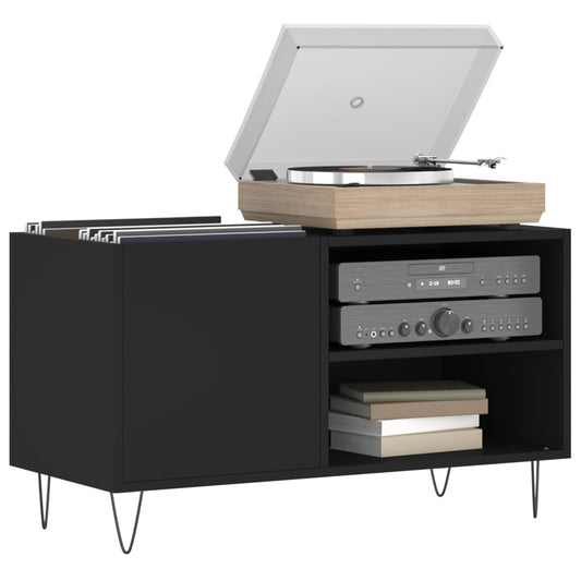 HKH Armário para Discos - 85x38x48 Cm - Preto