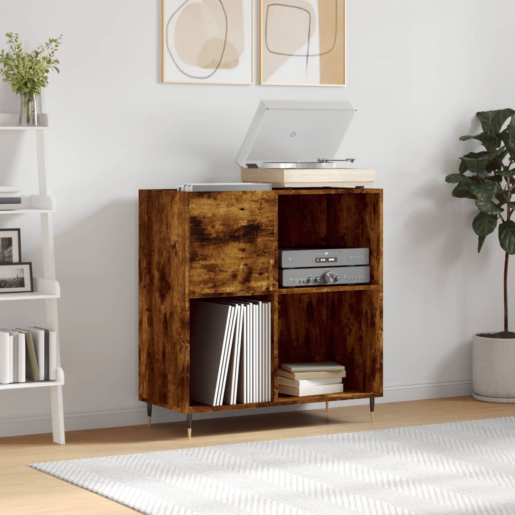 Armario HKH para discos en roble ahumado - 84,5x38x89 Cm