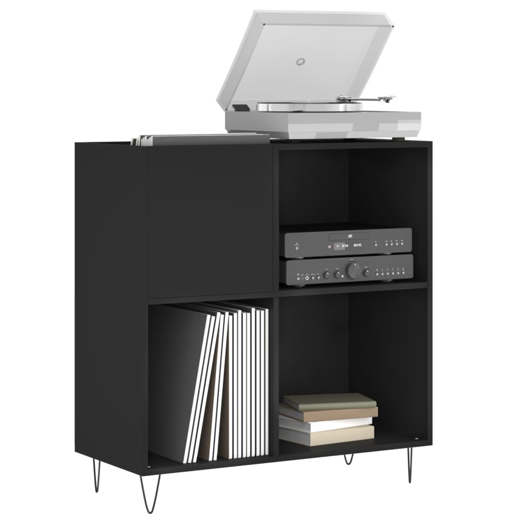 HKH Armario para Discos - 84,5x38x89 cm - Negro