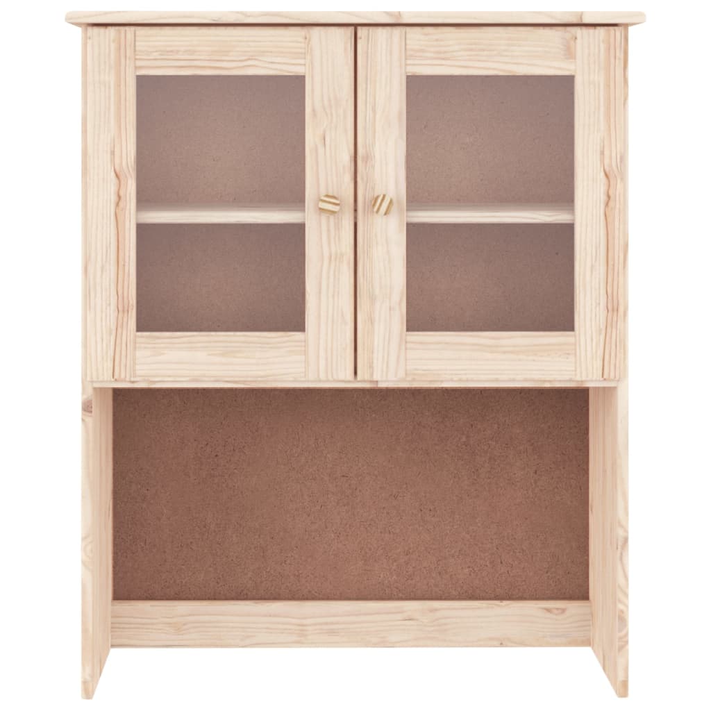 HKH Tapa para Cómoda Alta de Madera Maciza de Pino (Sin Tratar), Cristal 77 X 30 X 92 Cm