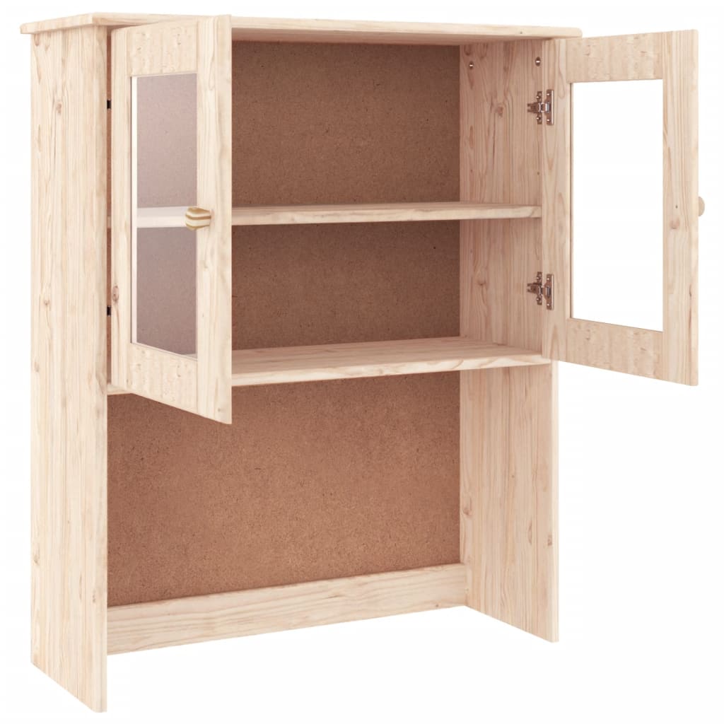 HKH Tapa para Cómoda Alta de Madera Maciza de Pino (Sin Tratar), Cristal 77 X 30 X 92 Cm