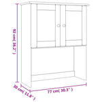 HKH Tapa para Cómoda Alta de Madera Maciza de Pino (Sin Tratar), Cristal 77 X 30 X 92 Cm