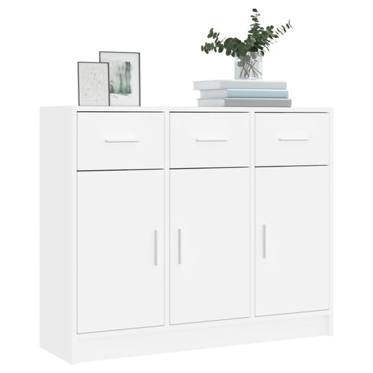 HKH Aparador Branco Clássico em Madeira Projetada 91 X 28 X 75 Cm