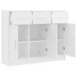 HKH Aparador Branco Clássico em Madeira Projetada 91 X 28 X 75 Cm