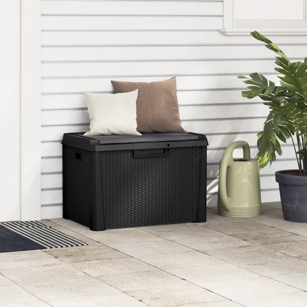 HKH 6 Pcs Conjunto Lounge de Jardim C/ Almofadões Vime Pe - Preto