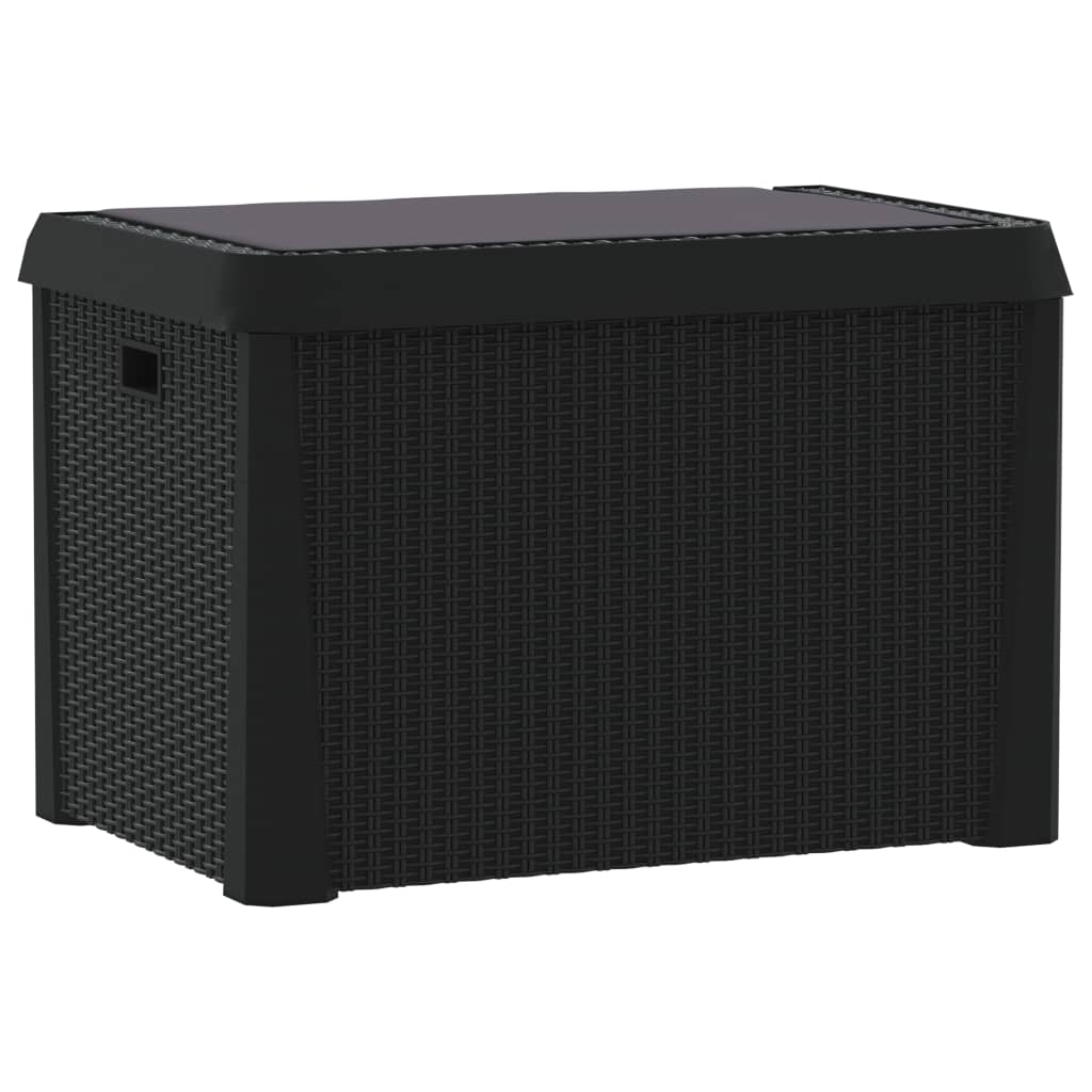 HKH 6 Pcs Conjunto Lounge de Jardim C/ Almofadões Vime Pe - Preto