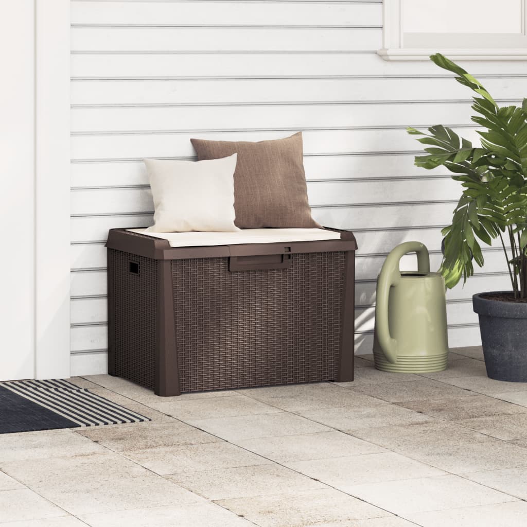 HKH Caja De Almacenamiento Para Jardín C/ Asiento 125 L Pp Marrón - Marrón