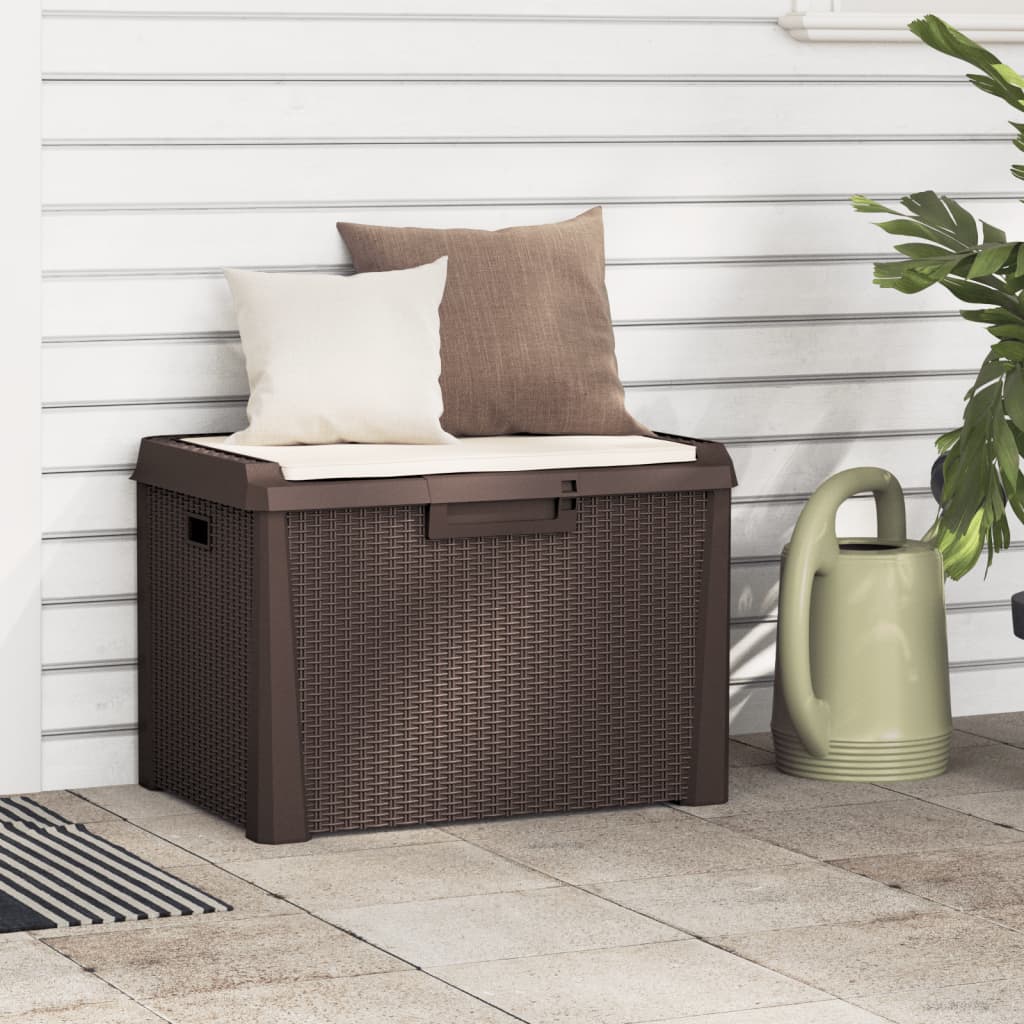 HKH Caja De Almacenamiento Para Jardín C/ Asiento 125 L Pp Marrón - Marrón