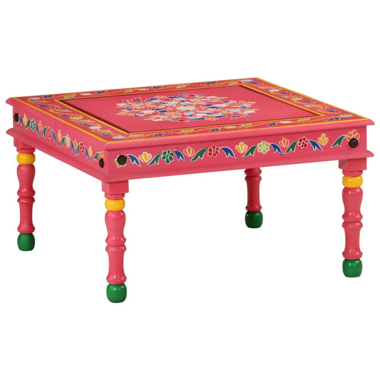 HKH Mesa de centro pintada a mano de mango macizo rosa