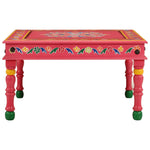 HKH Mesa de Centro Pintada à Mão Mangueira Maciça Rosa