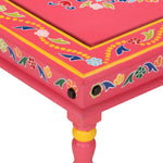 HKH Mesa de Centro Pintada à Mão Mangueira Maciça Rosa