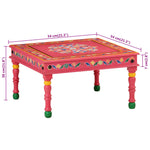 HKH Mesa de Centro Pintada à Mão Mangueira Maciça Rosa