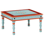 HKH Mesa de Centro Pintada à Mão Mangueira Maciça - Azul
