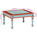HKH Mesa de Centro Pintada à Mão Mangueira Maciça - Azul