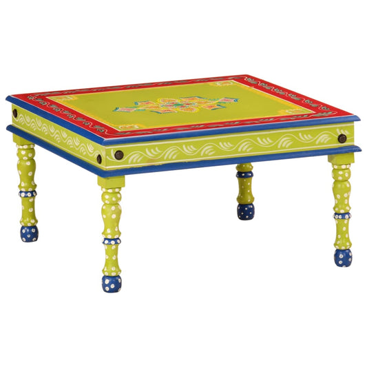Mesa de centro pintada a mano HKH de madera maciza de mango - Verde