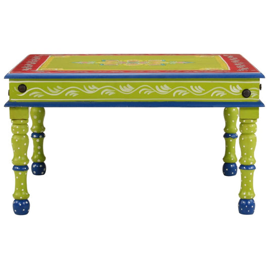 Mesa de centro pintada a mano HKH de madera maciza de mango - Verde