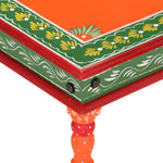 HKH Mesa de Centro Pintada à Mão Mangueira Maciça Laranja